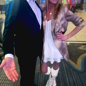 Longline Bleached Blazer Jacket